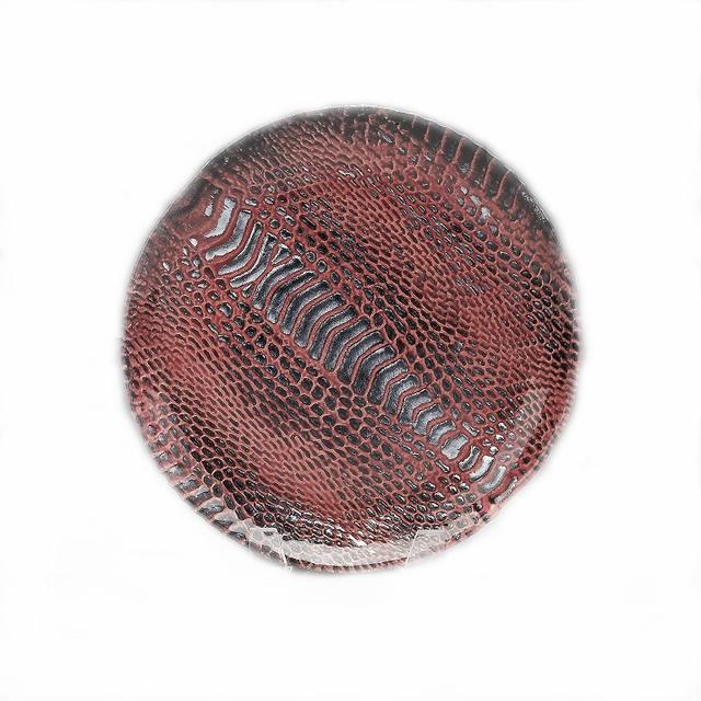 Snakeskin 8.5 in. Cognac Plate - Set of 4