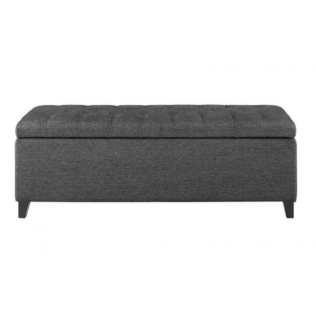 FUR105-0052 Shandra Tufted Top Storage Bench - Charcoal