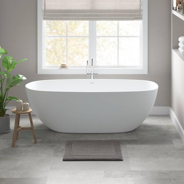 MPS72-571 Splendor 100 Percent Cotton Tufted 3000 GSM Reversible Bath Rug&#44; Charcoal - 24 x 44 in.