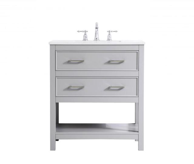 30 in. Single Bathroom Vanity in Grey