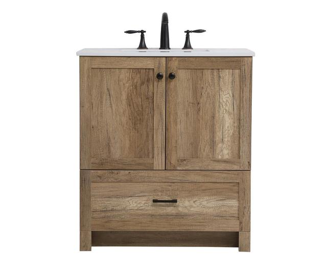 30 in. Single Bathroom Vanity, Natural Oak