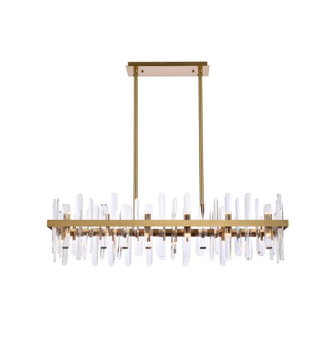 Elegant Lighting  42 in. Serena Crystal Rectangle Chandelier&#44; Satin Gold