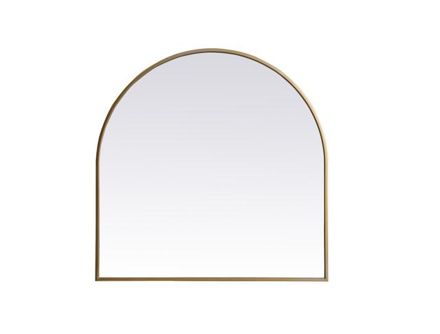 30 x 30 in. Metal Frame Arch Mirror&#44; Brass