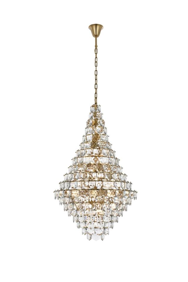 Elegant Lighting 1050G36SG 36 in. Adaline Modern Chandelier - Satin Gold