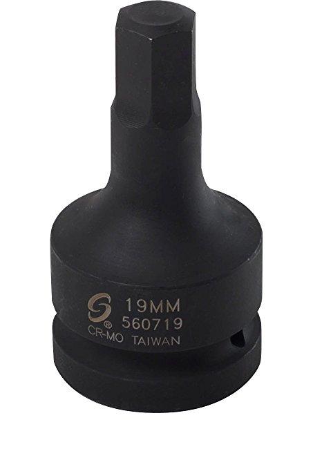 Sunex Tool SU560719 1 in. Drive 19 mm Hex Driver Socket