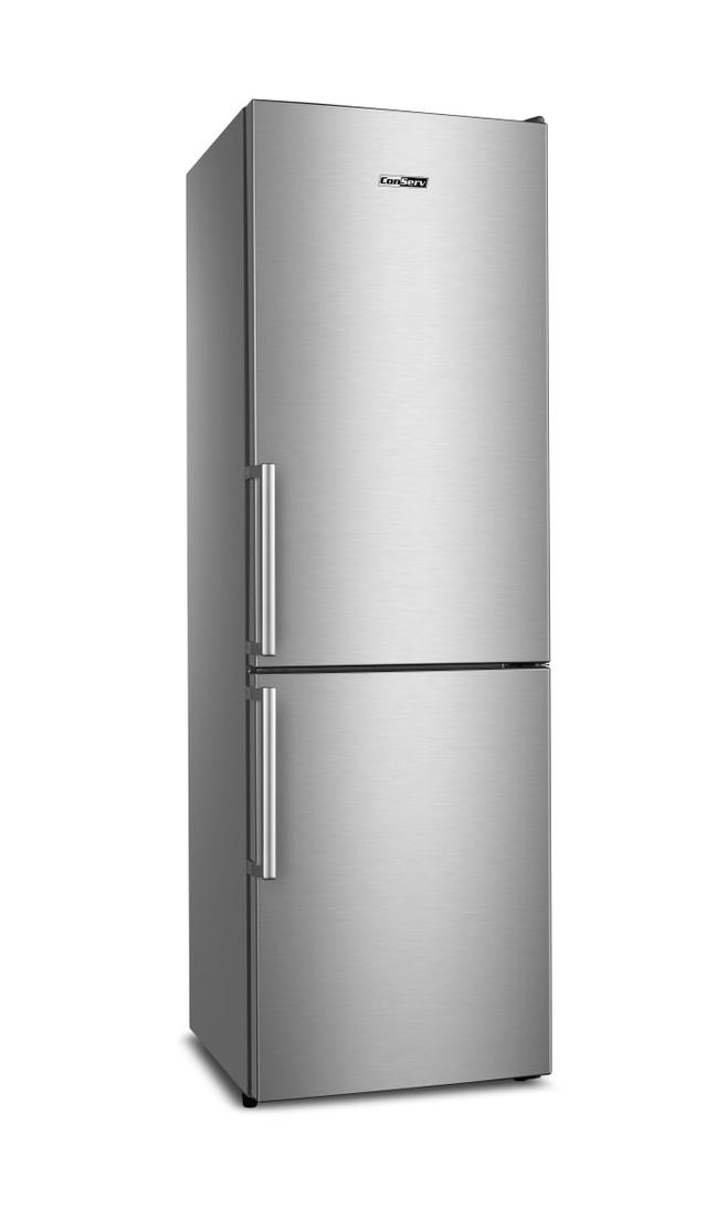 11.5 cu.ft. Slim Refrigerator Bottom Large Freezer E-Star Real Stainless with Wine Rack