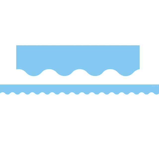 Light Blue Scalloped Border Trim - Pack of 6