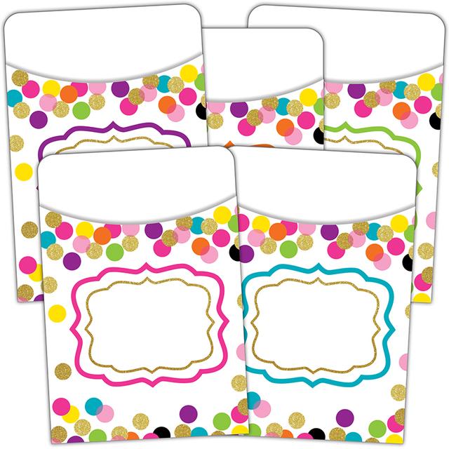 Confetti Library Pockets - Pack of 3