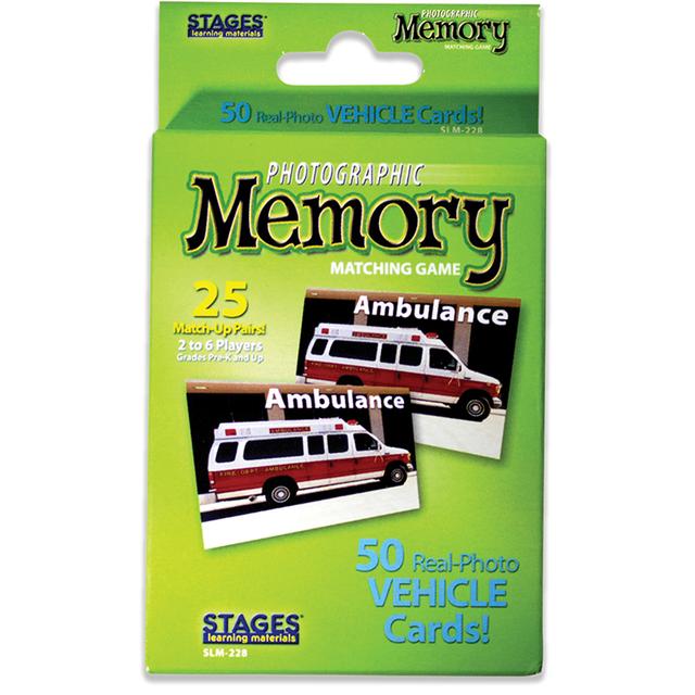 Photographic Memory Matching Game Vehicles - 3 Each