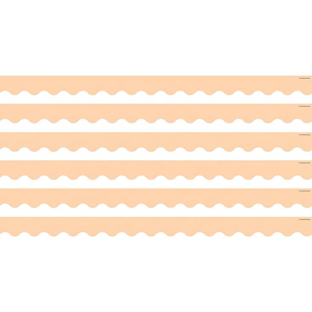 TCR8427-6 Scalloped Border Trim, Peach - Pack of 6