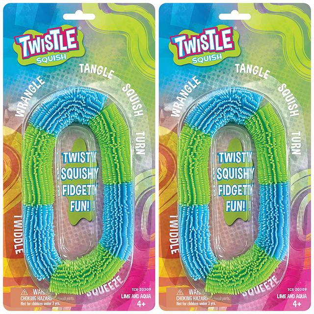 Twistle Squish Fidget Toy&#44; Aqua & Lime - Pack of 2