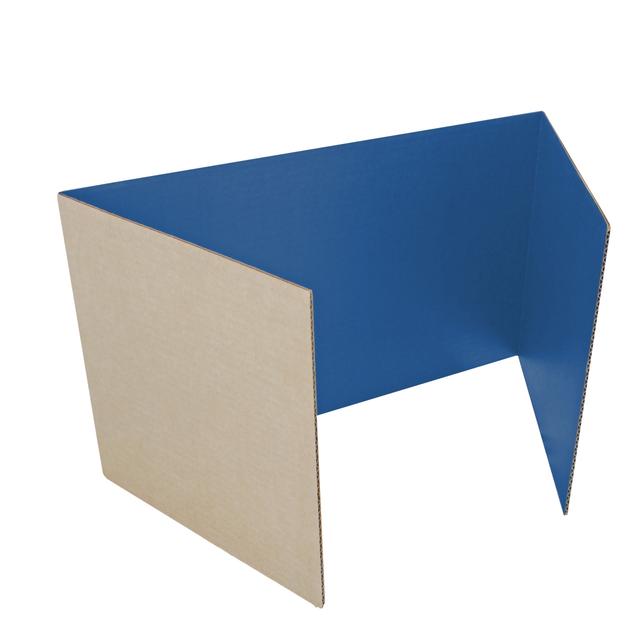 Flipside Products 61846-24 18' x 48' Blue Corrugated Study Carrel - Pack of 24