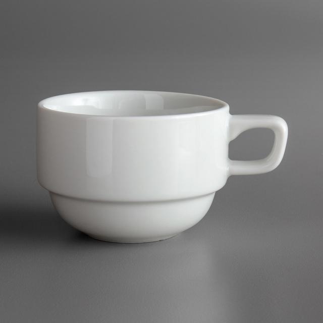 3.5 oz Royale Stackable Bright White Porcelain Cup