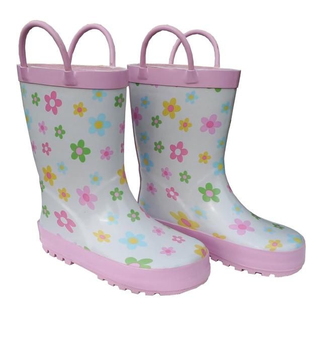 FOX-600-52-11 Childrens Pastel Posies Rain Boot - Size 11