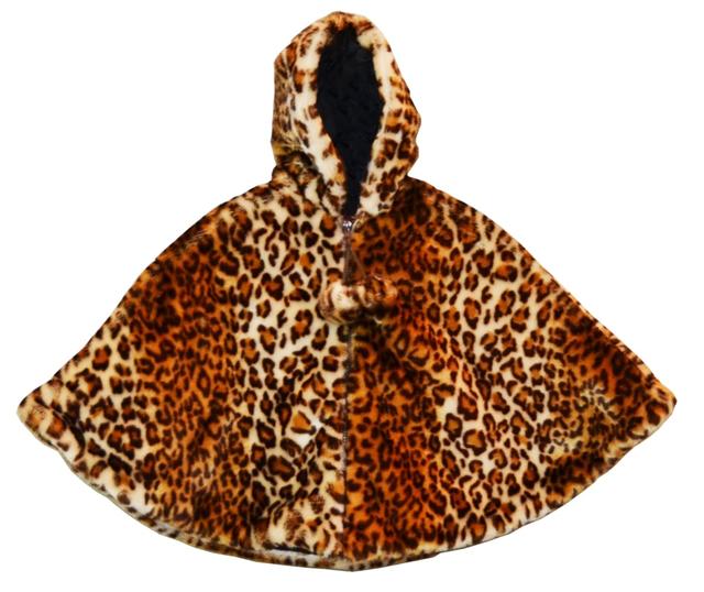 Leopard Poncho&#44; Brown - Small