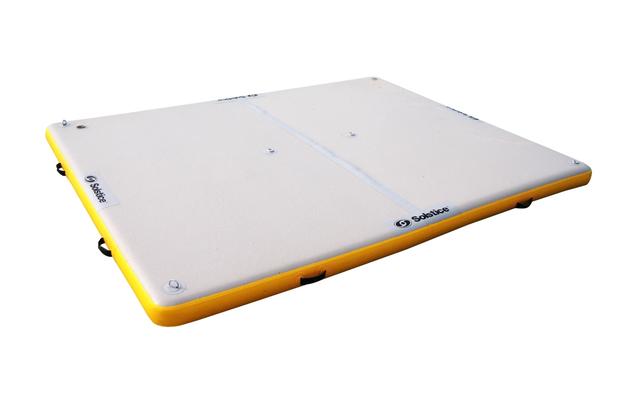 32745987 10 ft. Inflatable Private Solstice Drop Stitch Lake Dock&#44; White & Yellow