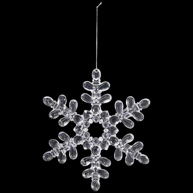 35771120 7 in. Snowflake Acrylic Christmas Ornaments&#44; Clear - Set of 6
