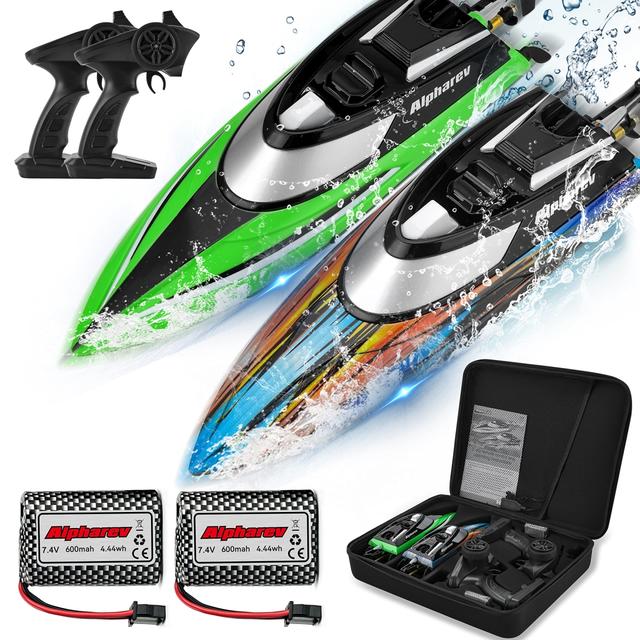 XS71995 RC Boat with Case R308MINI 2 Packs 20 Plus MPH Remote Control Boat for Pools & Lakes - 2.4 GHZ RC Boats for Adults & Kids