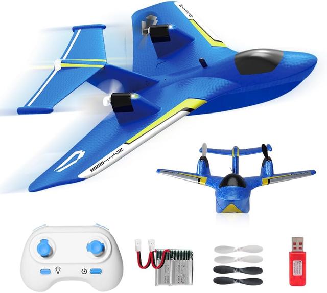 XS107221 RC Water Plane - Remote Control Airplane with 6-Axis Gyro Stabilizer - Blue