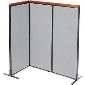 Deluxe Freestanding 3-Panel Corner Room Divider - Gray - 24.25 x 61.5 in. Panels