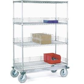 Global Industrial 168253 60 x 24 x 83 in. Nexel Chrome Wire Shelf Truck, Chrome - Capacity 1200 Pound