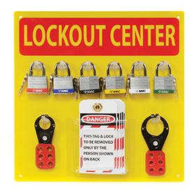 LOB1Y Standard Lockout Center, Yellow & Red