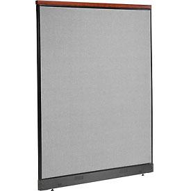Deluxe Non-Electric Office Partition Panel with Raceway - Gray - 60.25 x 77.5 in.