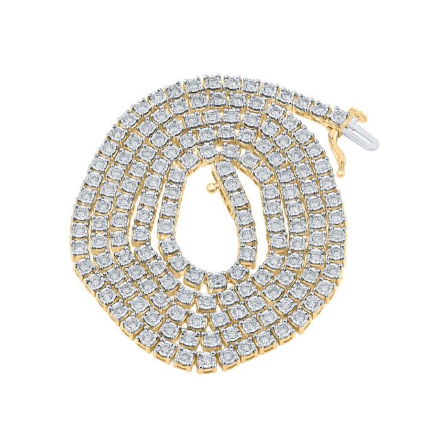 10K Yellow Gold Round Diamond 22 in. Link Chain Necklace - 4.2 CTTW