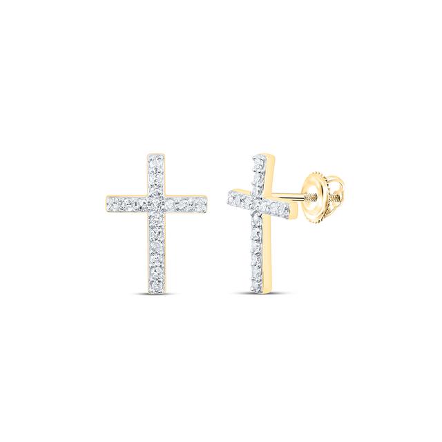 0.12 CTW Diamond P1 Cross Earring