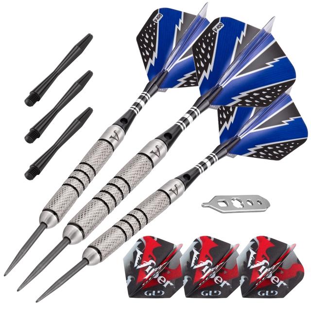 23-9050 24 g Cold Steel Tungsten Steel Tip Darts & Casemaster Deluxe Pink Nylon Dart Case