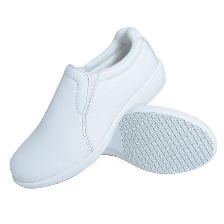 Mens Slip-Resistant Slip on Casual Shoes&#44; White - Size 6.5