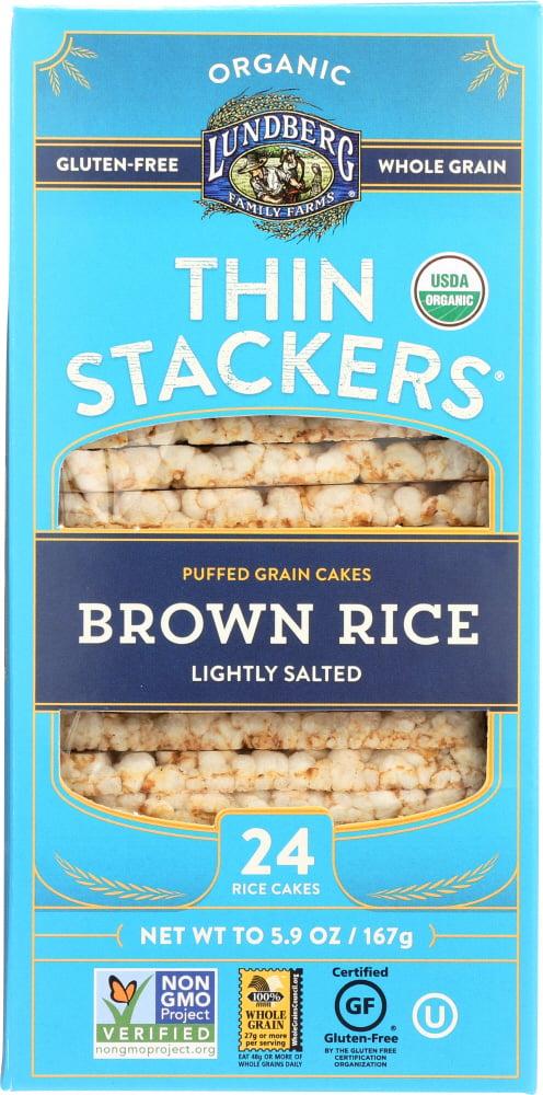 5.9 oz Thin Stackers Brown Lightly Salted Rice Cakes