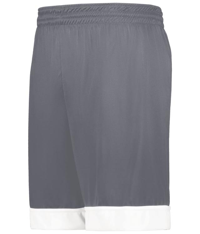 6929.R04.XL Swish Reversible Basketball Shorts, Graphite & White - Extra Large