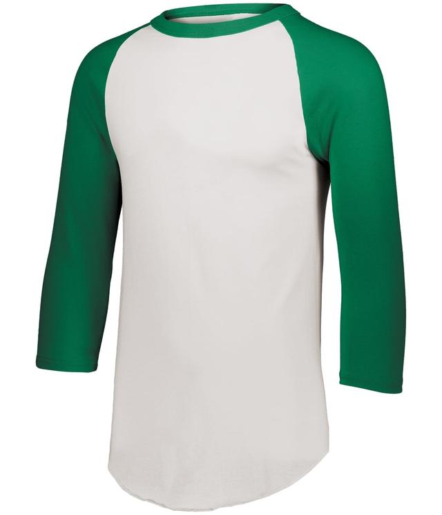 422.222.2-3T Toddler Baseball 3 by 4 Sleeve T-Shirt 2.0, White & Kelly - 2-3 Toddler