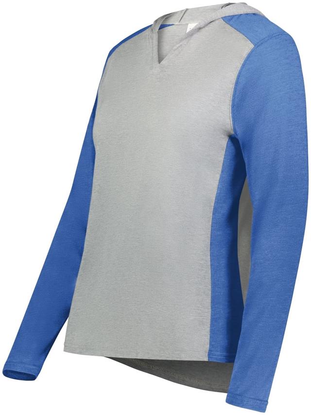 6902.28V.XL Ladies Gameday Vintage Hoodie, Grey Heather & Royal Heather - Extra Large