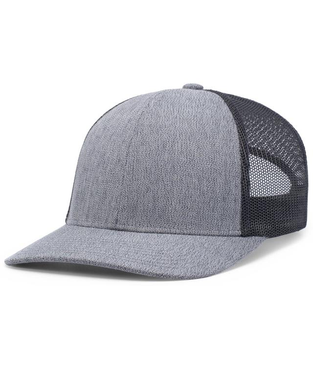 210C.092.OS Melange Heather Low-Profile Trucker Cap, Grey Heather & Navy - One Size