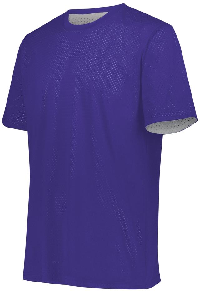 1602.280.XL Short Sleeve Mesh Reversible Jersey&#44; Royal & White - Extra Large