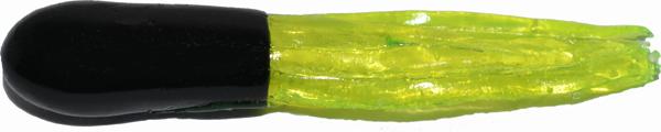 1.5 in. Crappie Tube&#44; Black & Chartreuse - 10 Per Bag