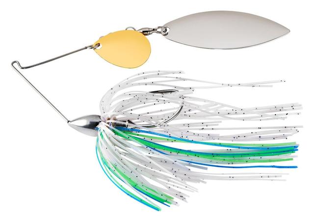 WE12NT08 0.5 oz Nickel Frame Tandem Willow Spinnerbait Fishing Lure, Blue Herring