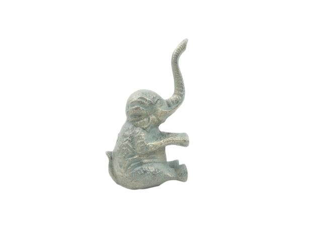 8 x 3.5 x 4.5 in. Antique Bronze Cast Iron Elephant Metal Door Stop