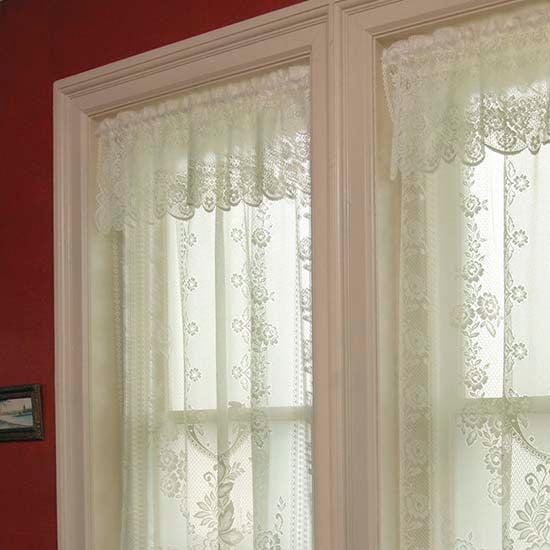 60 x 16 in. Victorian Rose Valance, White