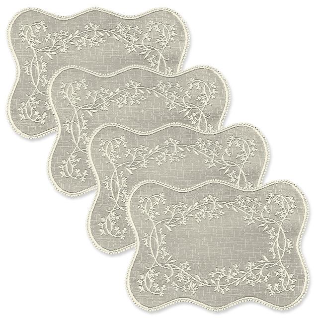 14 x 20 in. Sheer Divine Placemat - Ecru - Set of 4