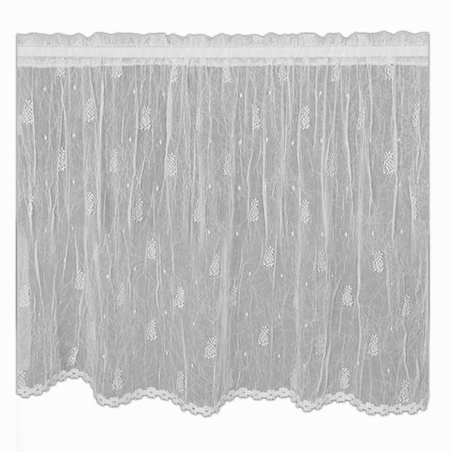 7170E-4524HT Pineapple Tier with Hem Trim, Ecru - 45 x 24 in.