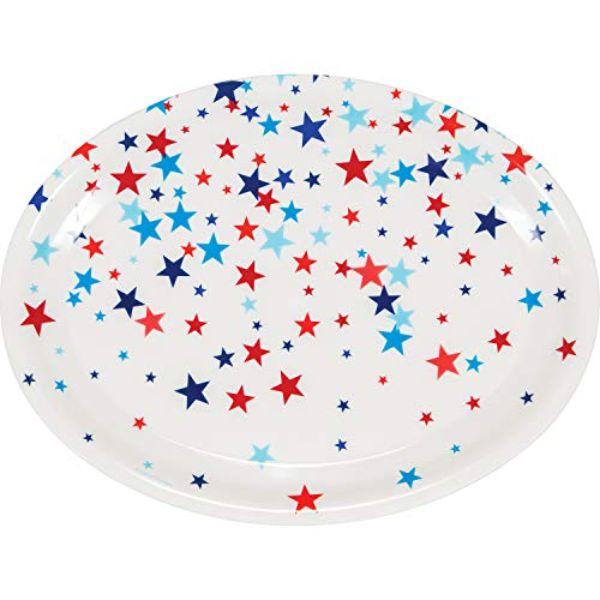 14 x 10 in. Patriotic Fourth of July Plastic Tray&#44; Multi Color