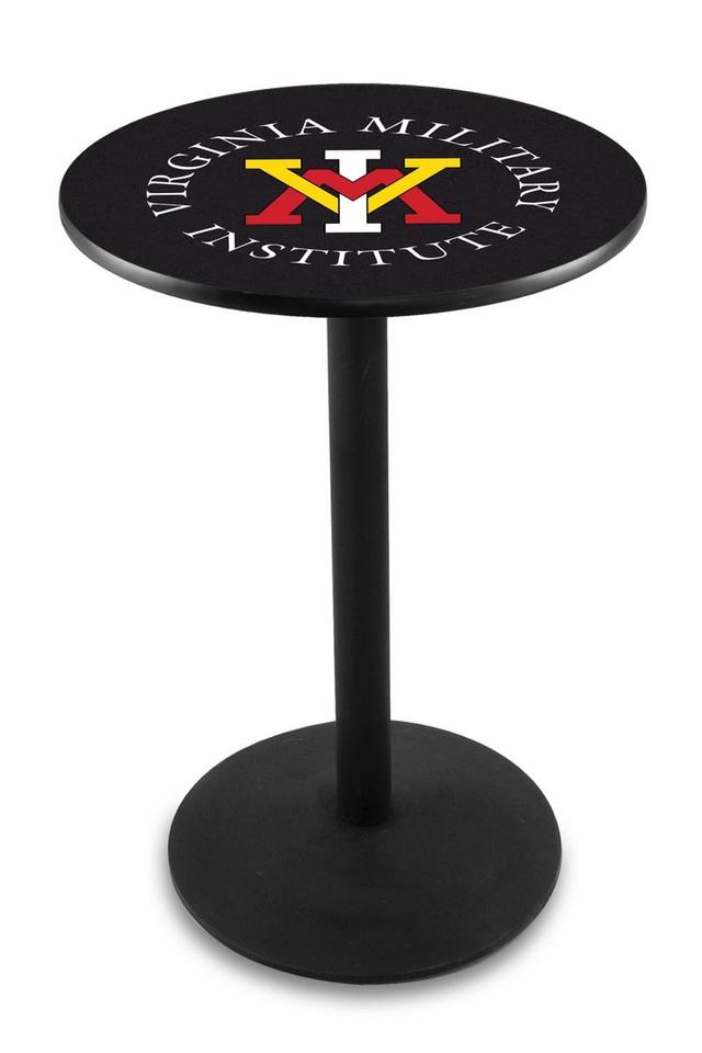 L214 Virginia Military Institute 36" Tall - 30" Top Pub Table with Black Wrinkle Finish