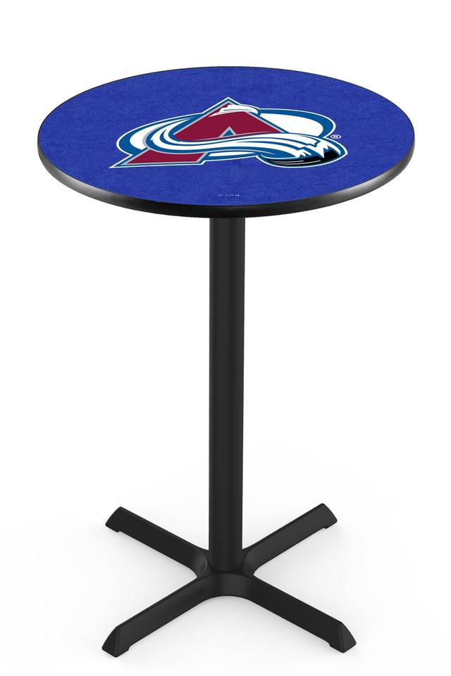 L211 Colorado Avalanche 42" Tall - 30" Top Pub Table with Black Wrinkle Finish