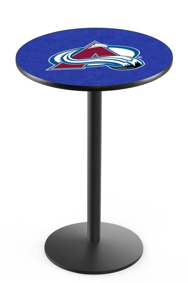 L214 Colorado Avalanche 42" Tall - 30" Top Pub Table with Black Wrinkle Finish