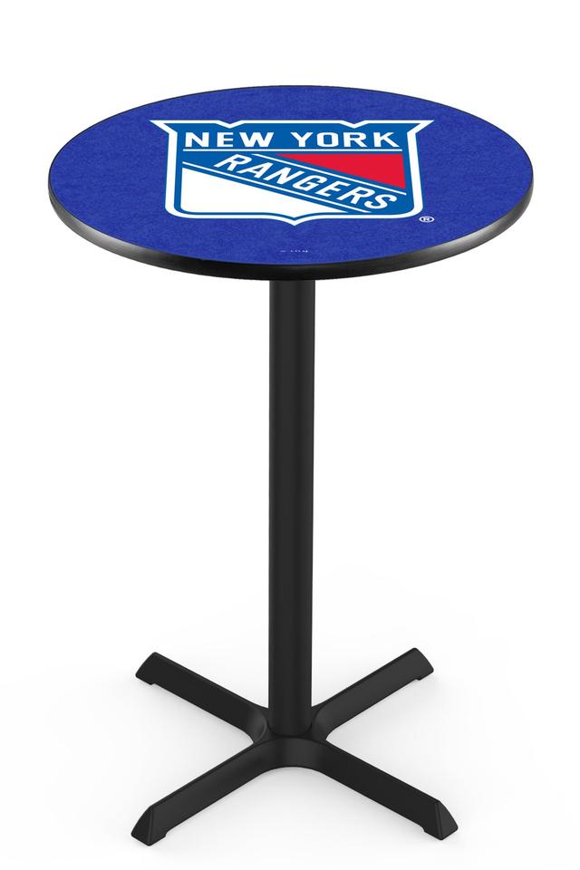 Co. L211 New York Rangers 36in. Tall - 30in. Top Pub Table with Black Wrinkle Finish