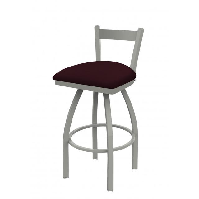 82125AN005 25 in. 821 Catalina Low Back Swivel Counter Stool with Anodized Nickel & Canter Bordeaux Seat