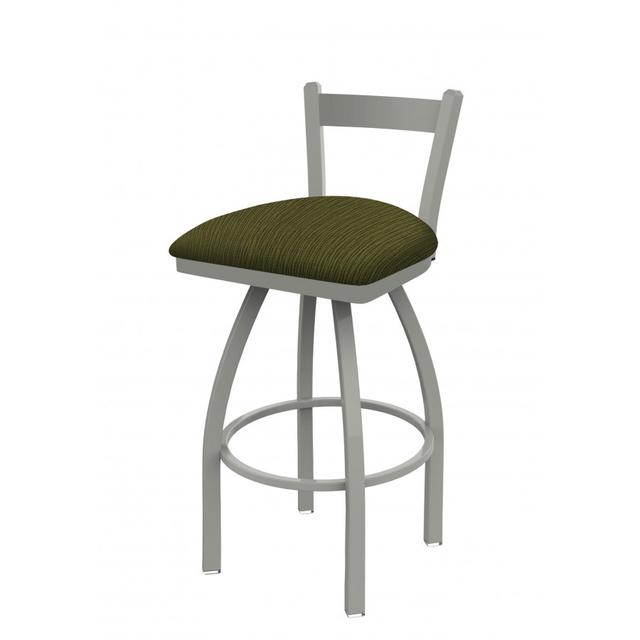 82125AN015 25 in. 821 Catalina Low Back Swivel Counter Stool with Anodized Nickel & Graph Parrot Seat